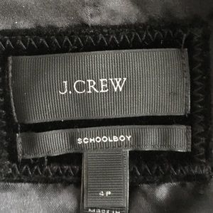 J Crew black velvet “school boy” blazer